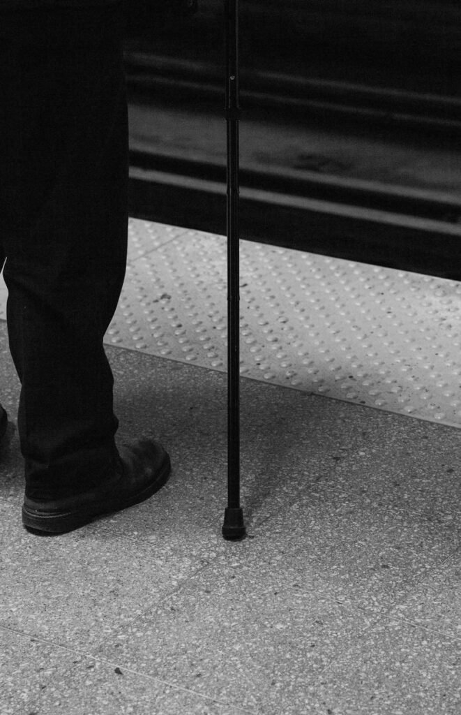 man with walking cane