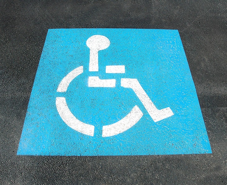 handicap parking sign blue