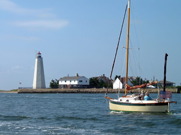 boat and lighthouse in connecticut