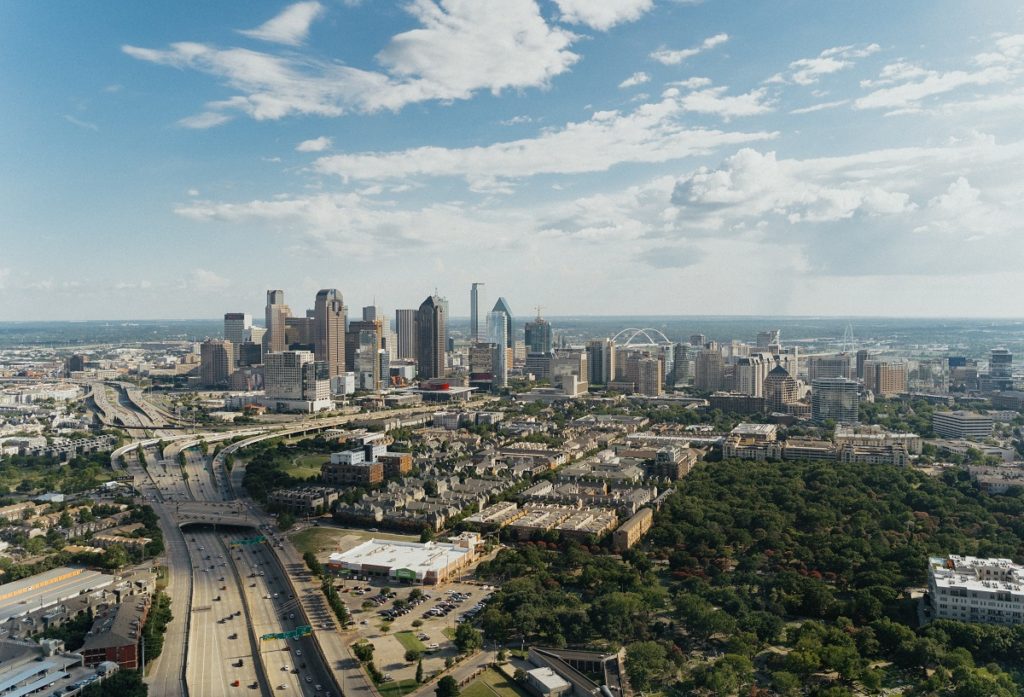 aerial view of dallas texas